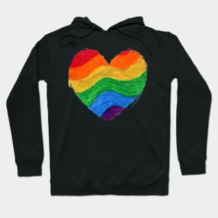 Rainbow Heart Drawn With Oil Pastels Hoodie